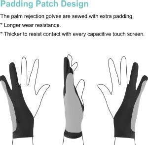 HASTHIP Digital Drawing Glove Two Finger Glove for Wacom Tablet Artist ...