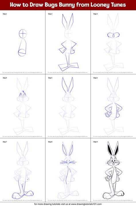 How To Draw Bugs Bunny Step By Step Easy