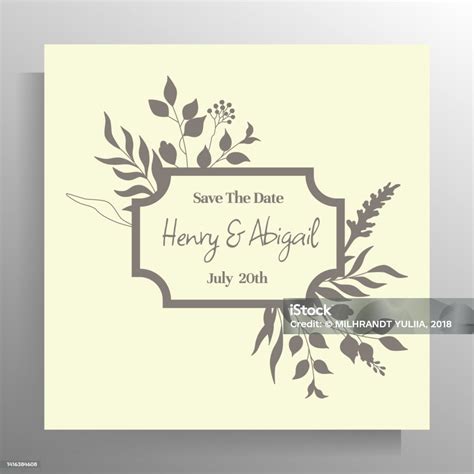 Vintage Wedding Invitation Design Stock Illustration - Download Image ...