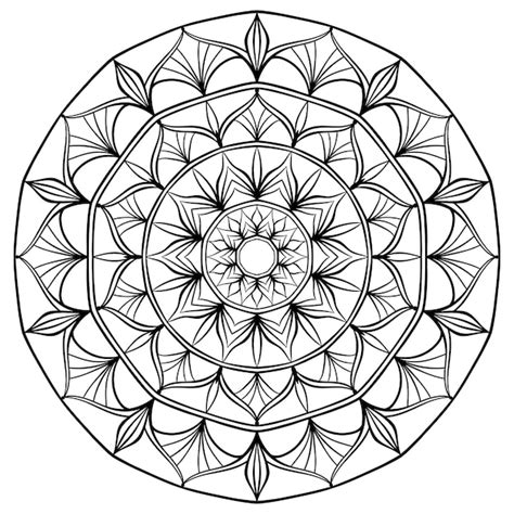 Bloemmandala kleurplaat Ingewikkelde symmetrische bloemvorm voor bewust ...