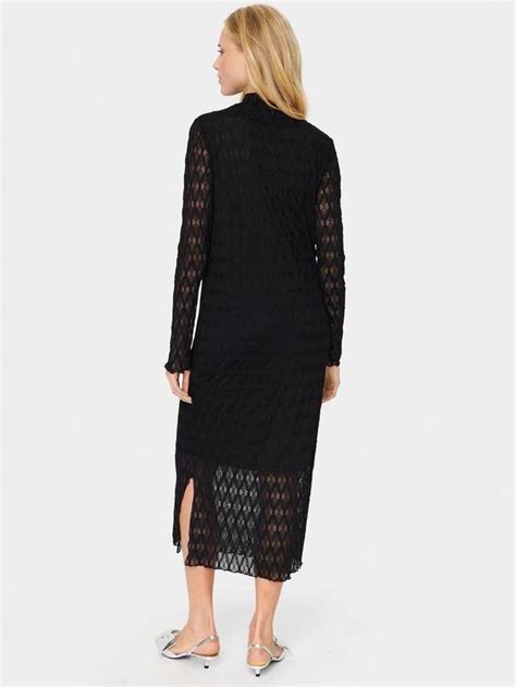 Saint Tropez Hattie Geometric Sheer Midi Bodycon Dress, Black