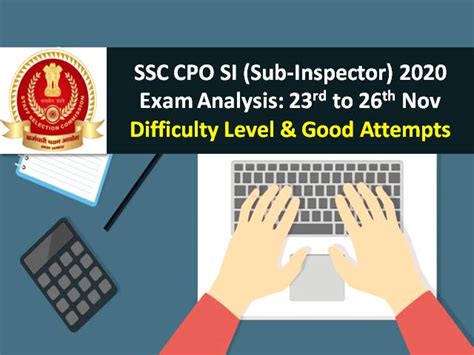 SSC CPO SI Sub-Inspector 2020 Exam Analysis (23rd to 26th November-All ...