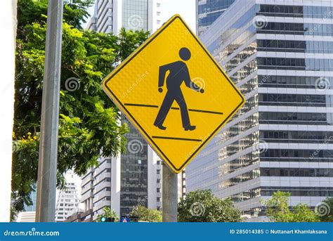 Pedestrian Crossing Sign. Symbol of Pedestrian Safety Crosswalk Stock ...