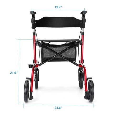 RINKMO Rollator Walkers for Seniors- Rollator Walker with Seat 8 ...