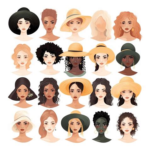 Un gros plan d'un groupe de femmes avec des coiffures différentes ...