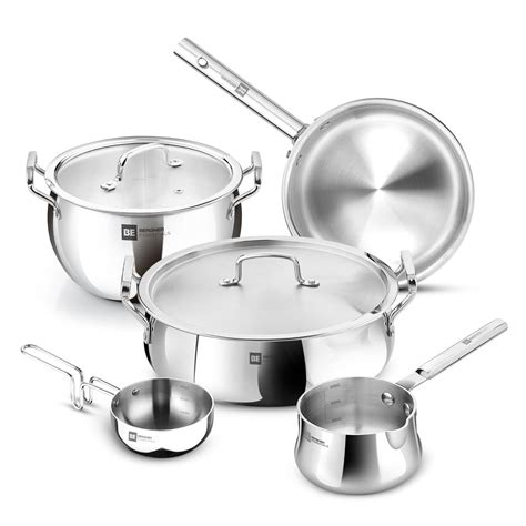 Buy Bergner BE Essentials TriPro Tri-Ply 7 Pcs Cookware Set of Rice ...