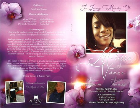 Melissa Vance Obituary | AA Rayner and Sons Funeral Homes