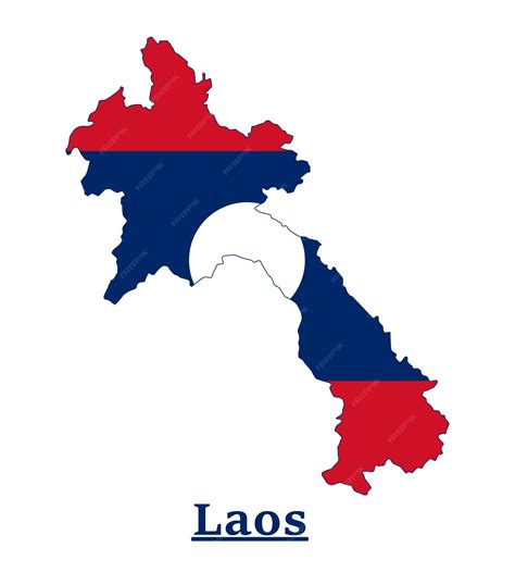 Premium Vector | Laos National Flag Map Design, Illustration Of Laos ...