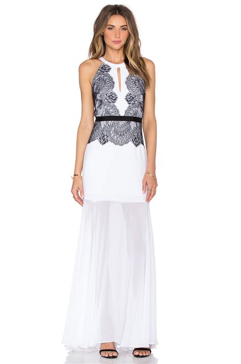 BCBGMAXAZRIA Gerogianna Lace Maxi Dress in White Combo | REVOLVE