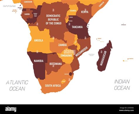 Sub Saharan Africa Physical Map Labeled