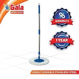Gala Spin Mop Extendable Handle/Stick Rod with Microfiber Refill ...