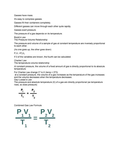 Image result for Gas Laws Formulas