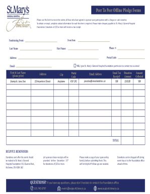 Fillable Online Peer To Peer O ine Pledge Forms Fax Email Print - pdfFiller