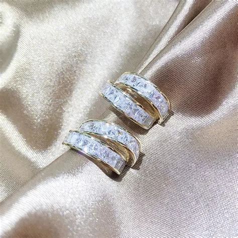 Curved African Diamond Encrusted Double Earrings | Salty – Salty ...