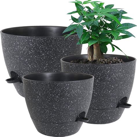 Amazon.com: Newtay 5 Sets Plant Pots 13 Inches Jumbo Plastic Flowers ...