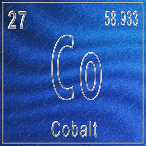 Premium Photo | Cobalt chemical element, Sign with atomic number and atomic weight, Periodic ...