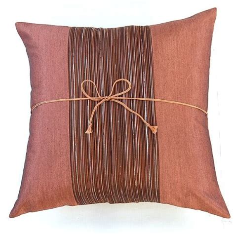Buy EXP Stunning Handmade Cushion Cover/Pillow Sham with Silky Brown ...