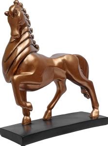 Tansha Quo Tansha Quo Gold Polyresin Horse Sculpture Showpiece, 30.5cm ...
