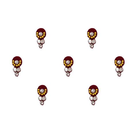 Comet Busters Beautiful Maroon Bindis With Stones (BIN1070)