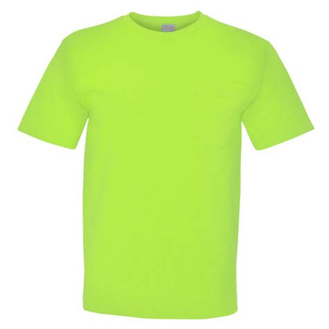 Bayside Men's Lime Green USA-Made Short Sleeve T-Shirt with Pocket