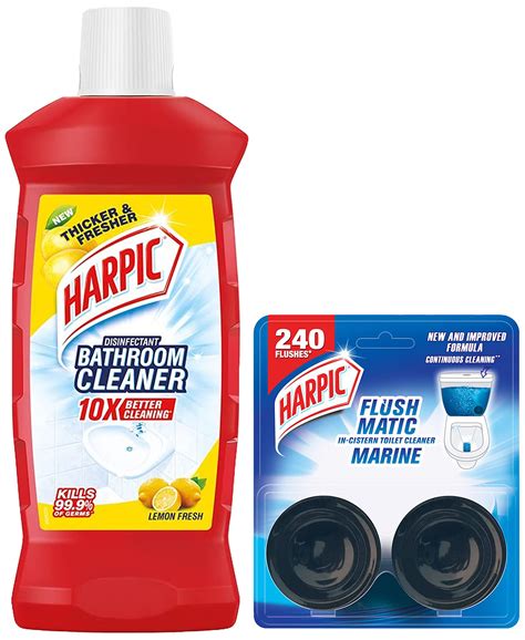 Harpic Disinfectant Bathroom Cleaner Liquid, Lemon - 1L & Harpic ...
