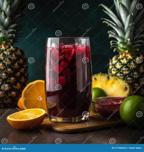 Bright and Refreshing Zobo with Fresh Fruit Stock Illustration - Illustration of bright, cuisine ...