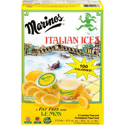 Marinos Lemon Italian Ices - Refreshing & Zesty Frozen Treat