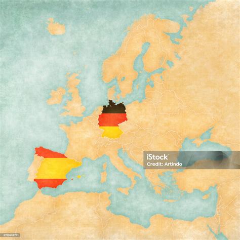 Map Of Europe Germany And Spain Stock Illustration - Download Image Now - Continent - Geographic ...