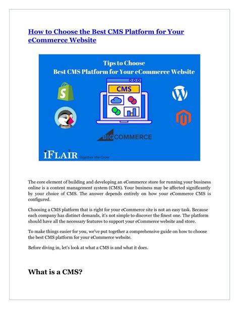 PPT - How to Choose the Best CMS Platform for Your eCommerce Website ...