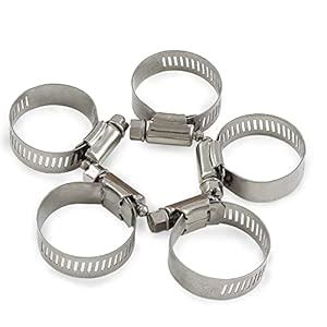 GUMIFA 5 Pcs Stainless Steel Hose Clamps, Adjustable 18-32MM Range Worm ...