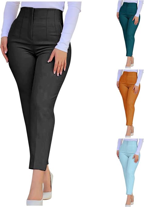 Amazon.com: Pantalones de vestir para mujer, pantalones de trabajo ...