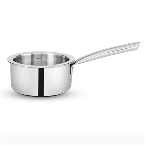 Buy Bergner Tripro TriPly Stainless Steel 14cm (1.2 L) Saucepan, Sauce ...