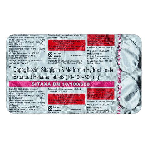 Sitaxa Dm 10/100/500 Tablet | Uses, Side Effects, Price | Apollo Pharmacy