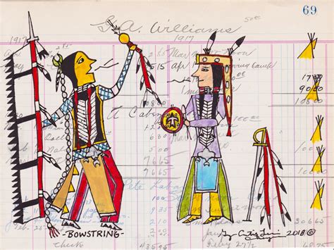 Native American Ledger Art Eagle Chasin'/native American Ledger Art