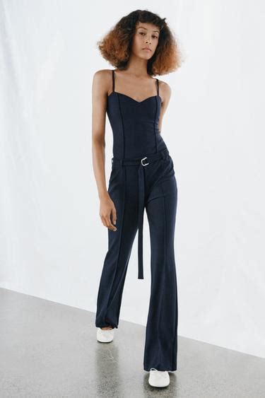 CREPE STRAPPY TOP - Navy blue | ZARA India