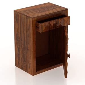 Ganpati Arts Solid Sheesham Wood Oslo Bedside Table with Storage for ...