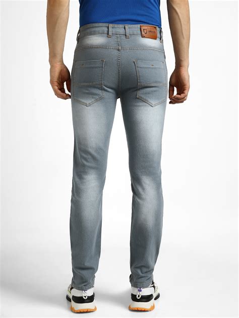 Men Light Grey Regular Fit Washed Stretchable Jeans – Urbano Fashion