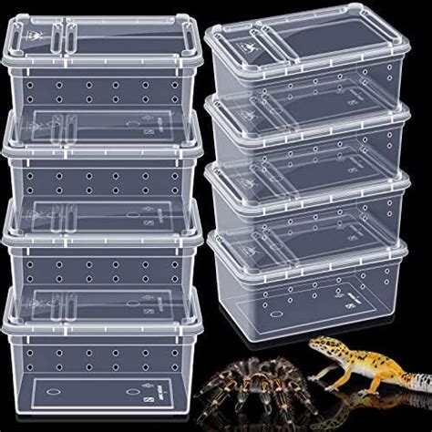 Irenare 8 Pcs Reptile Breeding Box Plastic Spider Terrarium Tarantula ...