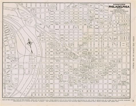1940 Genuine Antique Map Downtown Philadelphia (Pennsylvania) – Maps of Antiquity