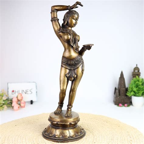 brass idol, hindu god statue, pooja murti, home temple decor, spiritual ...