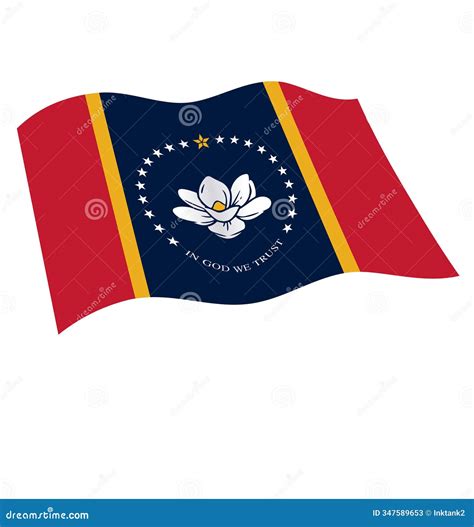 Correct New Mississippi Ms State Flag Flying Stock Illustration ...