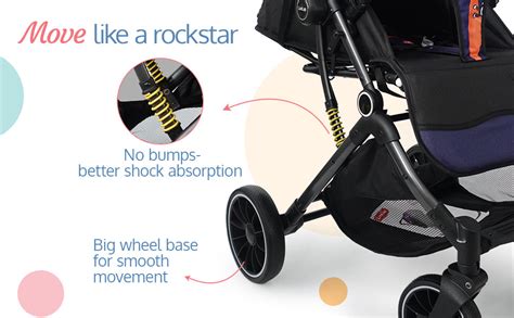 Alpha Baby Stroller/Pram, One Fold, Travel Friendly, 5 Point Safety Ha ...