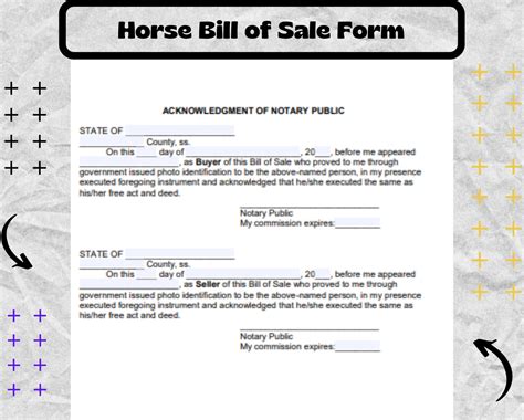 Horse Bill of Sale - Horse Bill of Sale Form - Horse Bill of Sale ...