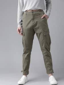 Roadster Regular Fit Women Dark Green Trousers - Buy Roadster Regular ...