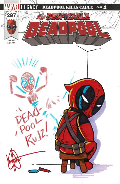 Young Deadpool, in Ronald Shepherd's Marvel Sketch Covers Comic Art ...