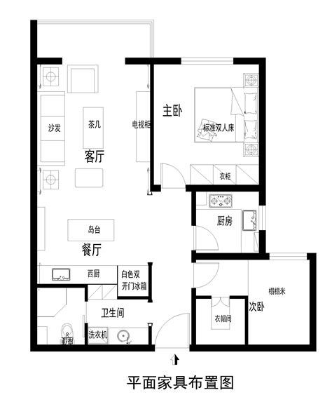 80平米二居室户型图 – 设计本装修效果图