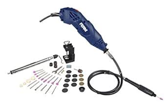 FERM CTM1017 Combi tool 160W - Flexible shaft - Adjustable stand - 40 ...