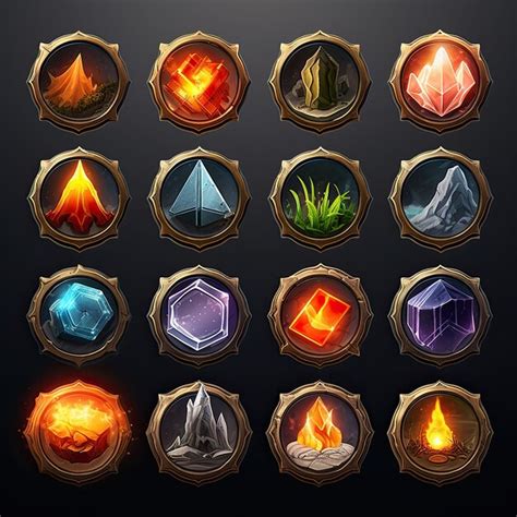 Elements game icons | Premium AI-generated image