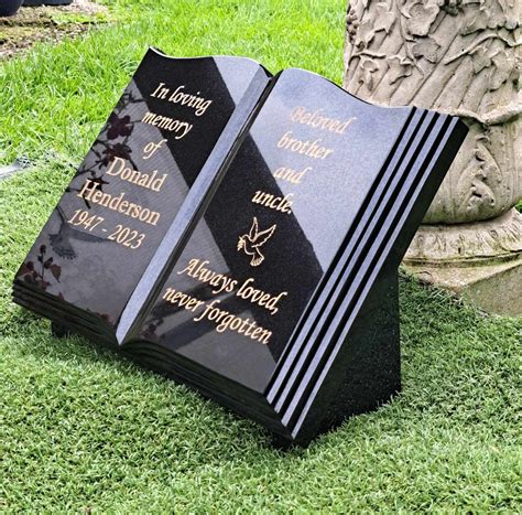 Memorial Grave Marker Bible/Open book Grave Stone Cemetery Marker Flat ...