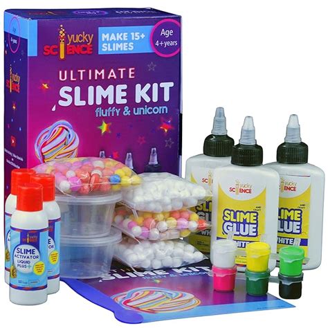 Buy yucky science ultimate slime making kit for kids fluffy and unicorn ...